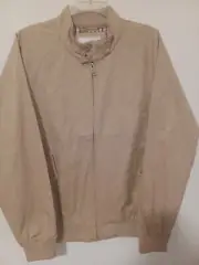 Ben Sherman Signature Harrington Mens L Sand Check lined Cotton zip Jacket NWT