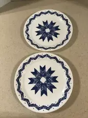 CORELLE BY CORNING "BLUE STAR" 10 1/4" DINNER PLATE'S SET OF 2 NEW