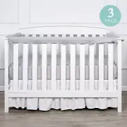 Gray Crib Rail Cover Protector Safe Teething Guard Wrap --Standard Crib--