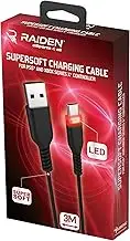 Raiden - USB C Charging and Transfer Cable, Supersoft Anti Knots 3 Meters, LED Backlight for PS5 Controller (PS5)