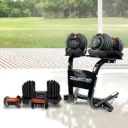 PowerTrain 48kg Red Adjustable Dumbbell Set With Stand