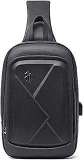 Red Lemon Arctic Hunter Water & Scratch Resistant,Anti-Theft, Sling Bag,Shoulder Bag,Chest Bag,Fashion Bag fits up to 10 inches Ipad,with USB Port, Earphone Port, Card Pocket for Men & Women (Black)