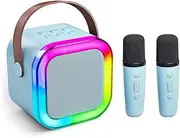 Jectse Portable Karaoke Machine, Strong Anti Interference Speaker and Microphone for Outdoor (Sky Blue)