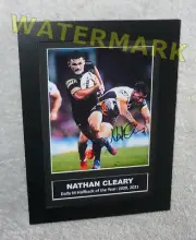NATHAN CLEARY Penrith Panthers Rugby NRL Signed Mounted & Framed Black Frame