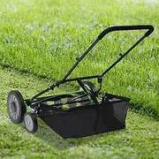 20" Push Reel Lawn Mower, 5-Blade 9-Gear Cylinder Lawnmower, Push Reel Lawn Mower with Grass Catcher