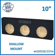 10" Triple Sealed Shallow Mount Sub Box Slim Speaker Box Subwoofer Enclosure