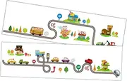 Ciieeo 2 Sheets Track Car Wall Sticker Wall Stickers Gnome Decals for Automotive Stickers Vinyl Removable Wall Decal Car Stickers for Kid Room Decor Car Decor PVC