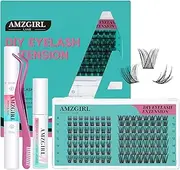 Lash Clusters Diy Eyelash Extensions Individual Lashes Cluster Wispy D Curl Eyelashes Extension Clusters Volume Natural 112pcs False Lashes(V&R,D-Mix)