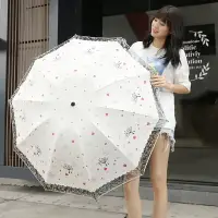 在飛比找樂天市場購物網優惠-創意折疊雨傘大號十骨防風雙人兩用晴雨傘女小清新防紫外線太陽傘