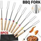 8/16pc Telescoping BBQ Marshmallow Roasting Sticks barbecue Skewers Hot Dog Fork