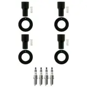 NGK 4 Iridium IX Spark Plugs 4 Coil Boots Kit for Toyota 4Runner Tacoma 2.7L L4 (for: Toyota)