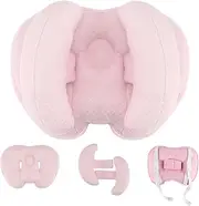 Blublu Park Upgraded 2 in 1 Baby Travel Pillow, Adjustable Banana Shape Baby Neck Head Support Piloow Stroller Insert Cushion for Kids, Toddler, Pink