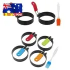 2.95 in 2/4 Pcs Egg Ring Fried Egg Ring Pancake Mold with Brush for Frying Egg