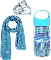 Cooling Towel, Vakki Ice Cold Sports Sweat Towel for Instant Relief perfect for Cooling Scarf Neck ,Forehead, Wristband, Bandana, Stay Cool from Over Heating During All Kinds of Sports and Exercise