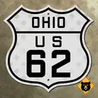 Ohio US route 62 highway road sign 1926 Columbus Youngstown Canton 16x16