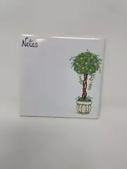 Vintage Ceramic Note Tile Uses White Board Markers 6" Square NEW Topiary Trivet