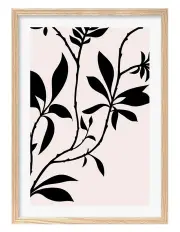 [Profile Australia] Profile Silhouette Branch Leaves Day Art Print A3 Natural Frame White Border