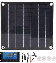 10W 18V Solar Panel Kit with 100A Solar Controller, IP65 Waterproof Polycrystalline Solar Panel for RV Boat Home OffGrid Camping, Compact & Portable Solar Power Kit