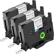 NineLeaf 3 x Compatible with Brother Heat Shrink Tube 11.7 mm HSe-231 HSe231 HS-231 Label Tape Black on White Label Tape for P-Touch PT-E300 PT2100 PT2110 PT2200 PT-E550W Label Maker