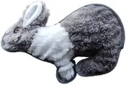 Ruff Play Extra Tuff Plush Rabbit Dog Toy, Grey & White - Dog Teething Toy, Chew Toys, Extremely Durable, for Aggressive Chewers, Extra Tough Dog Toys, Aids Dogs Dental Health