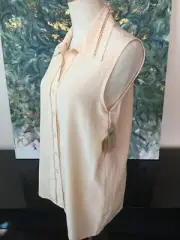 Anne Klein II Petites NWT Silk Blouse Top Shirt Sz 4 Peach