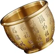 GETAJGHSD Chinese Style Brass Offering Bowl Decorative Treasure Basin for Home Office Table Arrangement