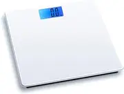 Digital Electronic Bathroom Scale Bath Scales Body Weight 180KG Backlit Display 28x28cm Weight Management White