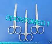 12 Operating Dissecting Surgical Scissors 4.5" Straight Sharp Blunt Blades