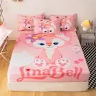 Linabell Pink Girl Favourite Bed Decor Set Fitted Sheet Single/Double/Queen Size