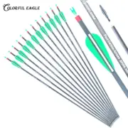 Archery Pure Carbon Arrows Spine 300 400 for Compound Recurve Bow Hunting