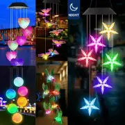 Solar Wind Chimes Lights LED Garden Outdoor Color Changing Hanging Waterproof US