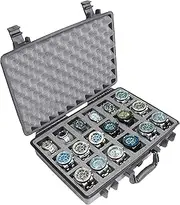 Case Club 18 Watch Carry Case - Organize & Protect Your Watch Collection in a Hard Shell, Heavy Duty, Waterproof, Travel & Storage Case - For Men's & Women's Watches of Various Sizes
