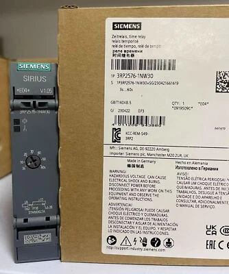 SIEMENS SIRIUS 3RP25 Series Time Relays 3RP2576-1NW30