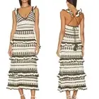 ZIMMERMANN Devi crochet dress maxi tassel cross back cotton ruffle 3 US 10