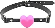 Sexbaby Lockable Silicone BDSM Mouth Gag Restraints Straps for Couple Role Play Peach Shape