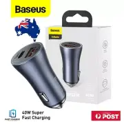 Baseus 40W QC4.0 USB Type-C Fast Charging Car Charger Adapter for iPhone Samsung