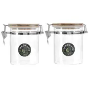 2x Lemon & Lime Camden 800ml/12.5cm Glass Clip Jar/Container Clear w/ Bamboo Lid