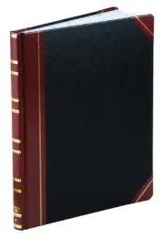 1602123F Record Ruled Book, Black Cover, 300 Pages, 10 1/8 x 12 1/4