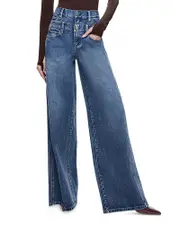 Alice and Olivia Double Waistband Jeans in Brooklyn Blue