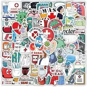 100PCS Hospital Stickers,Small Size Cartoon Doctor Nursing Stickers Packs for Books, Water Bottles, Skateboards, Notebooks, Vinyl Waterproof Medical Decals for Teenagers