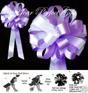 20 LAVENDER PURPLE WHITE WEDDING 8" PEW BOW BRIDAL CAKE Party Decoration PB018
