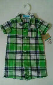 Carter's Baby Boy Romper One Piece Checkered 9 months* NEW* Super Fun