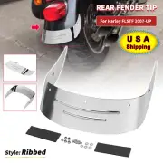 Chrome Ribbed Rear Fender Trim Skirt For Harley Fat Boy FLSTF EFI FLSTFI FLSTFB