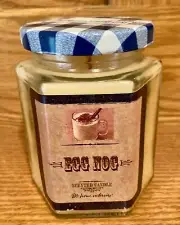 New Egg Nog Candle Jar Home Interiors 7.5 oz - for Christmas or Holiday !
