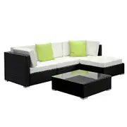 Gardeon 5-Piece Outdoor Sofa Set Wicker Couch Loun