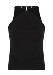Dion Lee Pierced Halterneck Cotton Tank - Black - L (UK14 / L) L (UK14 / L)