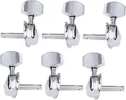 SWOOMEY 6pcs Vintage Style Guitar Tuning Pegs Semi Closed Mini Square Head Machine Heads for Electric and Bass Guitars Durable Body Enhances Sound Quality Silver