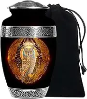 Owl Large Funeral urns for Human Ashes Adult Female - Memorial Decorative urn for Human Ashes Adult Man - Cremation Ashes 10 inch