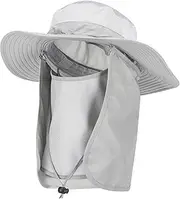 [Decentron] Men's Sun Hat Mesh Bucket Hat Detachable Neck Face Flap Hat Boonie Hat