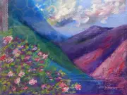 ORIGINAL ART LANDSCAPE PAINTING CONTEMPORARY VIEW BR MTN SW VA USA BY SUE FURROW